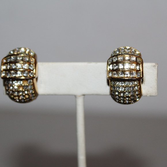 CHRISTIAN DIOR PREOWNED SWAROVSKI CRYSTAL EARRINGS - Picture 4 of 7